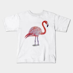 Pink Flamingo Painting (no background) Kids T-Shirt